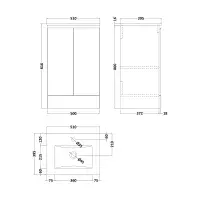 500mm Waterproof Vanity Unit with Ceramic Basin | White | Lifetime Guarantee