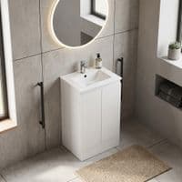 500mm Waterproof Vanity Unit with Ceramic Basin | White | Lifetime Guarantee