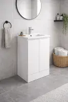 500mm Waterproof Vanity Unit with Ceramic Basin | White | Lifetime Guarantee