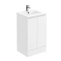 500mm Waterproof Vanity Unit with Ceramic Basin | White | Lifetime Guarantee