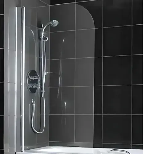 5mm 1380 x 750mm Straight Bath Corner Screen - Silver