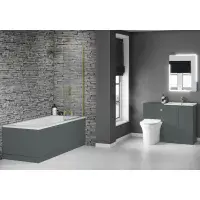 600mm Waterproof Vanity Unit with Ceramic Basin - Matt Grey - Lifetime Guarantee