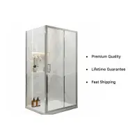 F8 8mm Chrome Sliding Shower Door | AquaShield Easy Clean Glass