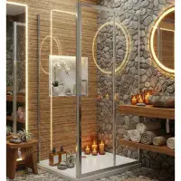 F8 8mm Chrome Sliding Shower Door | AquaShield Easy Clean Glass
