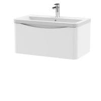 Aalborg 1 Drawer Wall Hung Vanity Unit With Ceramic Basin 800mm Wide - Various Finishes