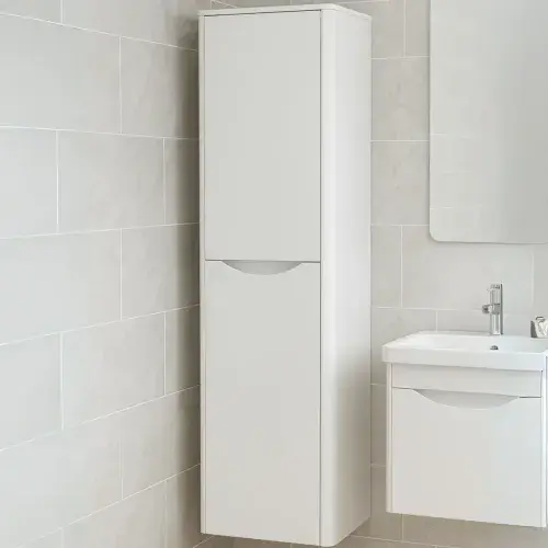 Aalborg 2 Door Wall Hung Tall Storage Unit 356mm Wide - Various Finishes