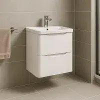 Aalborg 2 Drawer Floorstanding Vanity Unit With Ceramic Basin 600mm Wide - Various Finishes