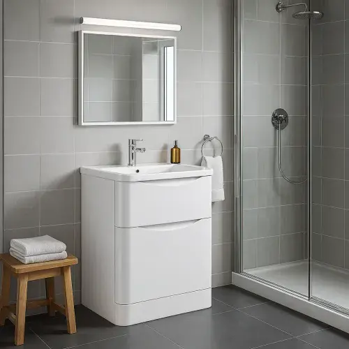 Aalborg 2 Drawer Floorstanding Vanity Unit With Ceramic Basin 800mm Wide - Various Finishes