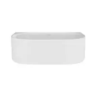 Adelso Back to Wall Curved Freestanding Bath 1600mm, White - Lifetime Guarantee