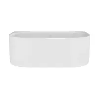 Adelso Back to Wall Curved Freestanding Bath 1700mm, White, Lifetime Guarantee