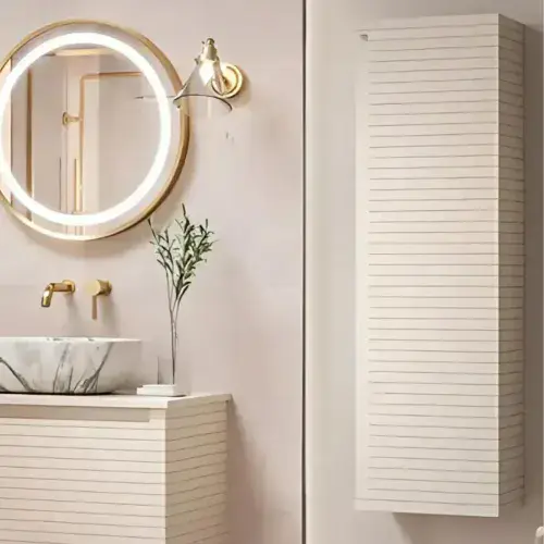 Alight 350mm Wall Hung 1 Door Tall Unit - Matt Cotton