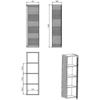Alight 350mm Wall Hung 1 Door Tall Unit - Matt Willow Green