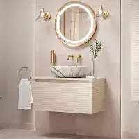 Alight 800mm Wall Hung 1 Drawer Basin Unit & Worktop - Matt Cotton