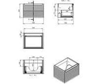 Alight 815mm Fluted 1 Drawer Wall Hung Basin Unit, Matt Grey