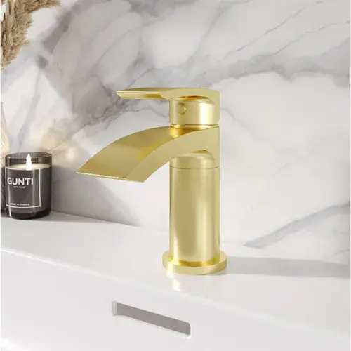 Alveston Mini Swivel Basin Tap with Waste - Brushed Brass