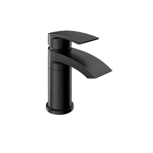 Alveston Mini Swivel Basin Tap with Waste - Matt Black