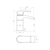 Alveston Swivel Basin Tap with Waste - Matt Black