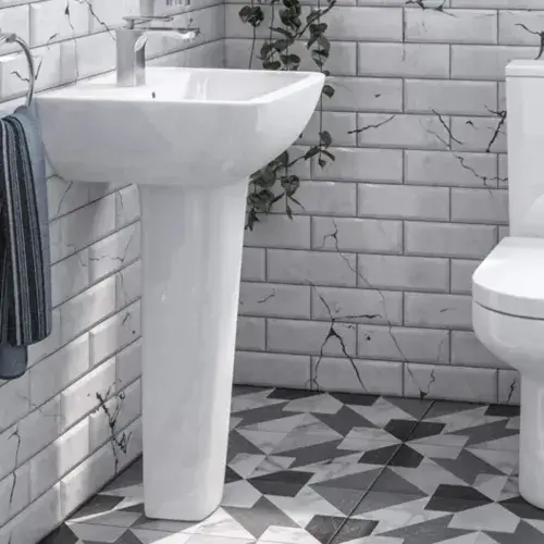 Andelle 540mm Basin and Full Pedestal - White