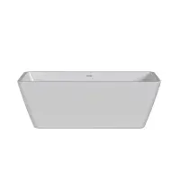 Angso Square Freestanding Back to Wall Bath Tub, 1615mm x 720mm - Lifetime Guarantee