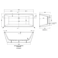 Angso Square Freestanding Back to Wall Bath Tub, 1615mm x 720mm - Lifetime Guarantee