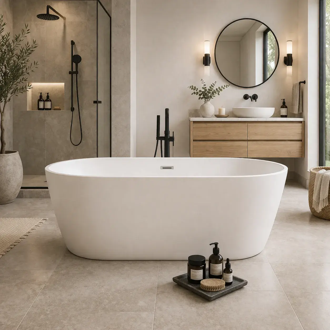Apollo 1685 x 800mm Twin Skinned Double Ended Freestanding Bath