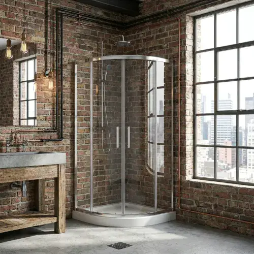 Aqua 800 x 800mm Quadrant Shower Enclosure | 6mm Easy Clean Safety Glass | Double Sliding Doors