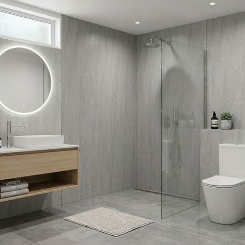 AquaGen Grey Stone Single Panel - 1200mm x 2400mm - Waterproof Wall Panel