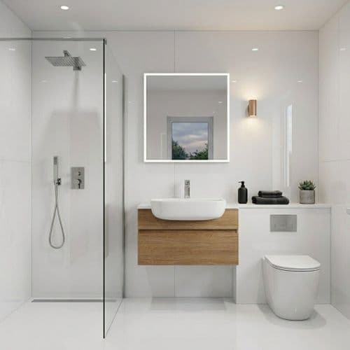 AquaGen White Grey Marble Single Panel - 1200mm x 2400mm - Waterproof Wall Panel