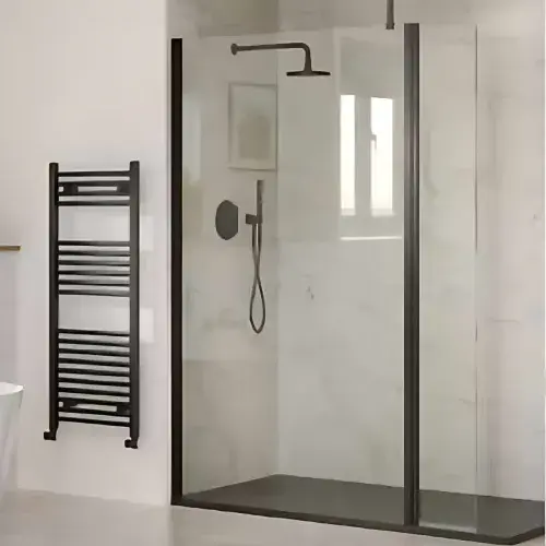 Aquaglass Elite 10mm Clear Glass Walk In Shower Screen with Optional Flipper Panel & Colour Trims