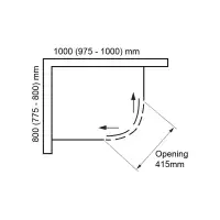 Aquaglass Frameless 1200 x 800mm 2 Door Offset Quadrant Shower Enclosure