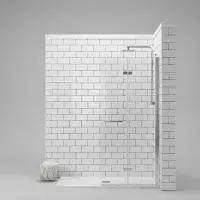 Aquaglass Hinged 2 Fold Walk in Shower Screen