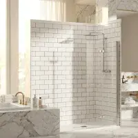 Aquaglass Hinged 2 Fold Walk in Shower Screen