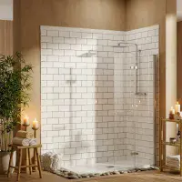 Aquaglass Hinged 2 Fold Walk in Shower Screen