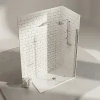 Aquaglass Hinged 2 Fold Walk in Shower Screen