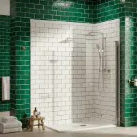 Aquaglass Hinged 2 Fold Walk in Shower Screen