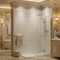 Aquaglass Hinged 2 Fold Walk in Shower Screen