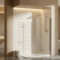 Aquaglass Hinged 2 Fold Walk in Shower Screen