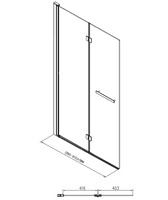 Aquaglass Hinged 2 Fold Walk in Shower Screen