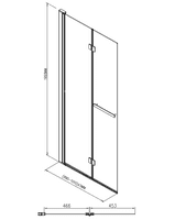 Aquaglass Hinged 2 Fold Walk in Shower Screen
