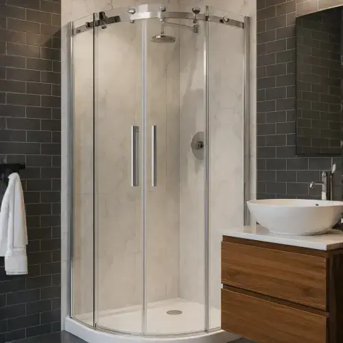 Aquaglass Luxury 8mm Frameless Quadrant Shower Enclosure - 800 x 800mm