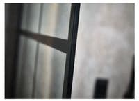 Aquaglass Velar 8mm Black Framed Walk In Front Shower Panel with Towel Rail