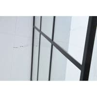 Frontline Aquaglass Velar 8mm Black Crittall Walk In Front Panel with Towel Rail 1000mm