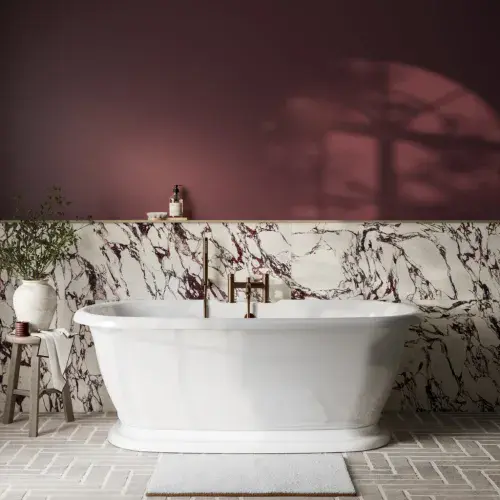 Aquakast Desire Double Ended Freestanding Bath - Stone Resin Reinforced - Integrated Tap Ledge
