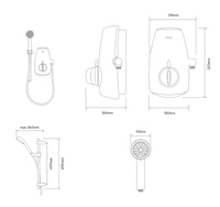 Aqualisa Evolve 9.5kW Electric Shower with Adjustable Head - White/Satin Silver