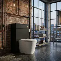Aquanova 550mm Matt Black WC Unit | Floor Standing Toilet Cabinet