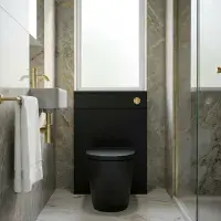 Aquanova 550mm Matt Black WC Unit | Floor Standing Toilet Cabinet