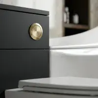 Aquanova 550mm Matt Black WC Unit | Floor Standing Toilet Cabinet