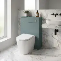 Aquanova 550mm Matt Green WC Unit | Floor Standing Toilet Cabinet