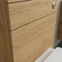Aquanova 550mm Oak Effect WC Unit | Floor Standing Toilet Cabinet