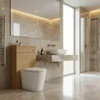 Aquanova 550mm Oak Effect WC Unit | Floor Standing Toilet Cabinet